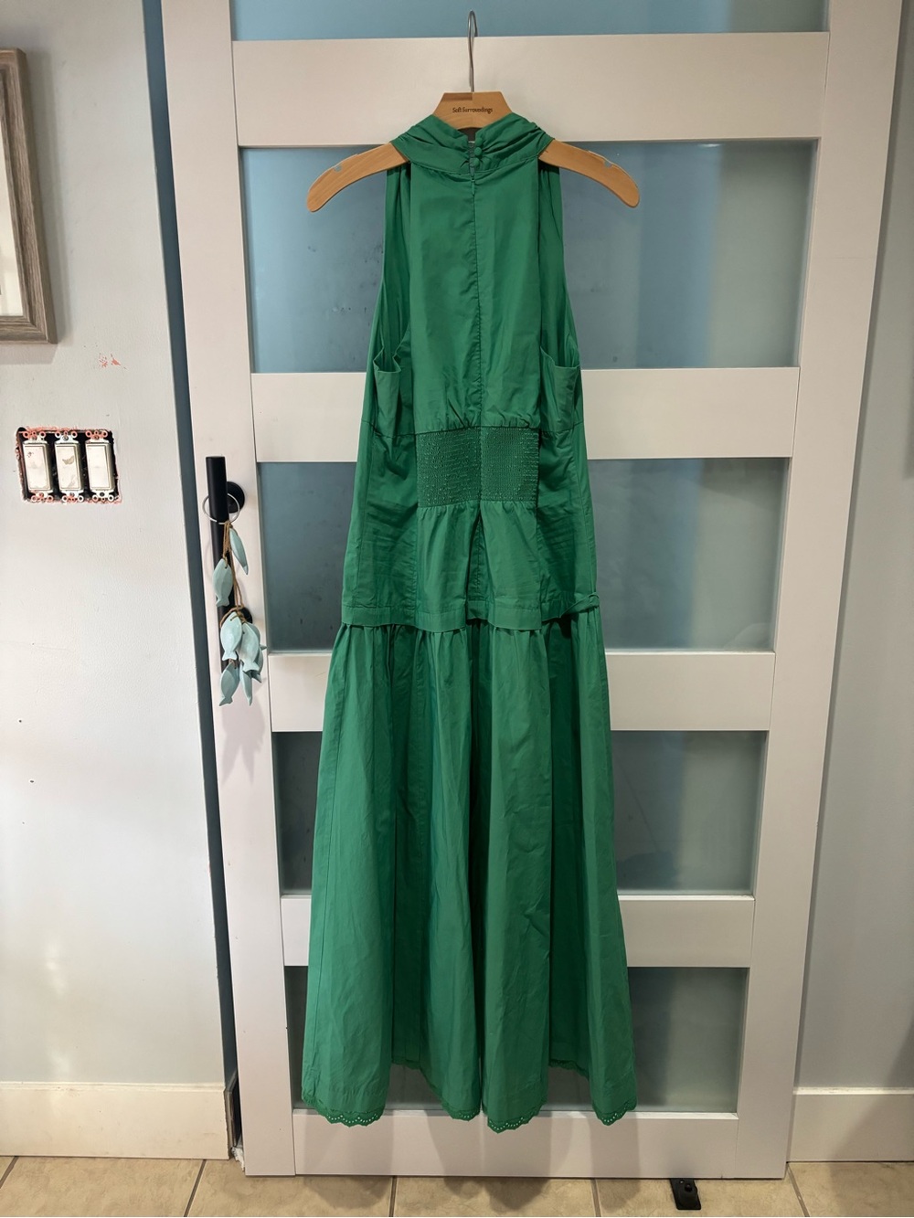 Maeve Green Halter Midi Dress drop waist - Picture 6 of 8